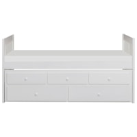 Casual Twin Captain's Bed with Trundle and Storage Drawers