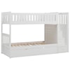 Home Style White Twin Over Twin Trundle Bunk Bed