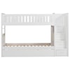 Home Style White Twin Over Twin Trundle Bunk Bed