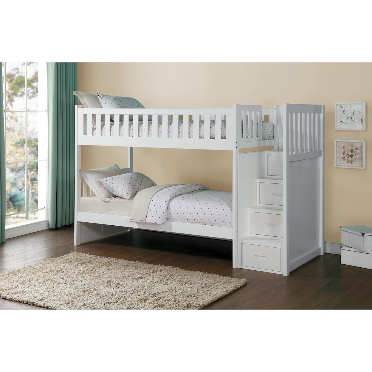 Homelegance Rowe Twin Over Twin Bunk Bed