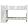 Home Style White Twin Over Twin Bunk Bed w/ Stair Storage
