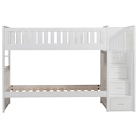 Casual Twin Over Twin Bunk Bed With Reversible Step Storage