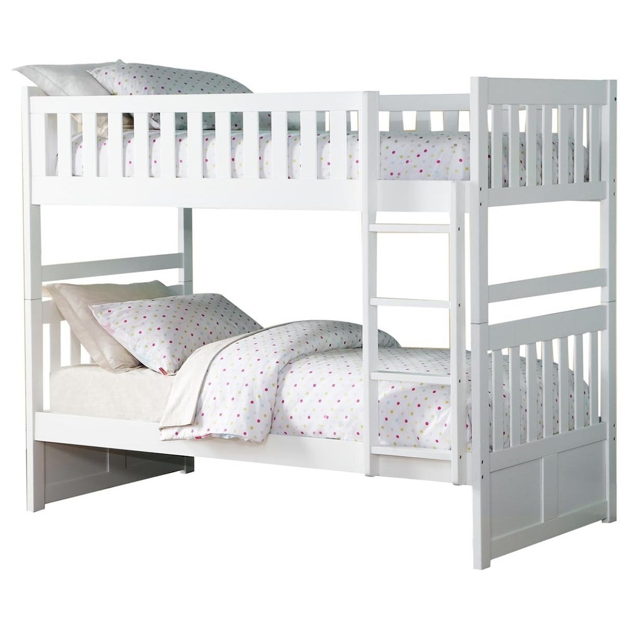 Home Style White Twin over Twin Bunk Bed