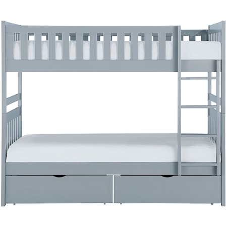 Twin Over Twin Storage Bunk Bed