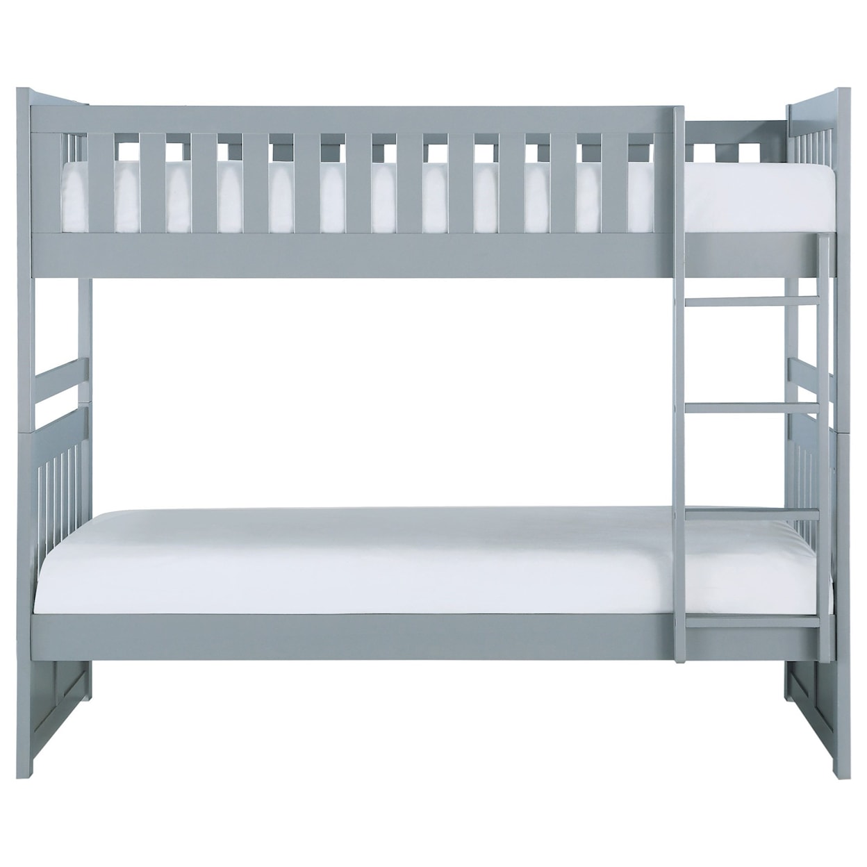 Home Style Gray Twin Over Twin Bunkbed