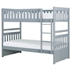 Home Style Gray Twin Over Twin Bunkbed