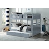 Home Style Gray Full Over Full Trundle Bunk Bed