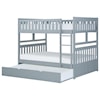 Home Style Gray Full Over Full Trundle Bunk Bed