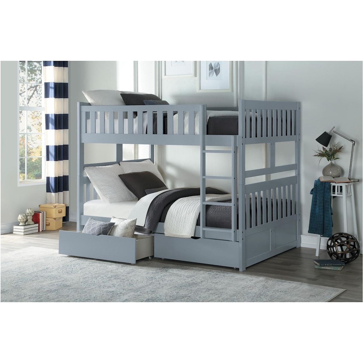 Homelegance Rowe Full Over Full Storage Bunk Bed