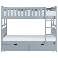 Casual Full Over Full Bunk Bed with Storage Drawers