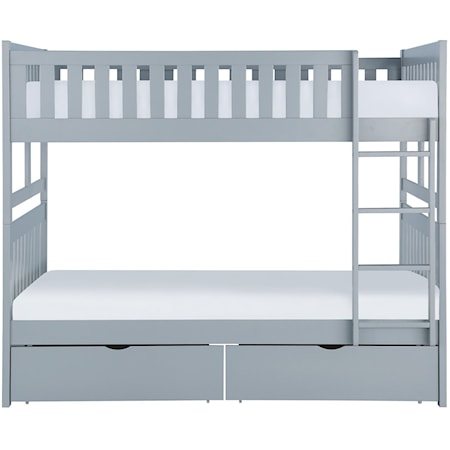 Casual Full Over Full Bunk Bed with Storage Drawers