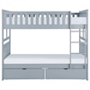 Home Style Gray Full Over Full Storage Bunk Bed