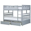 Home Style Gray Full Over Full Storage Bunk Bed