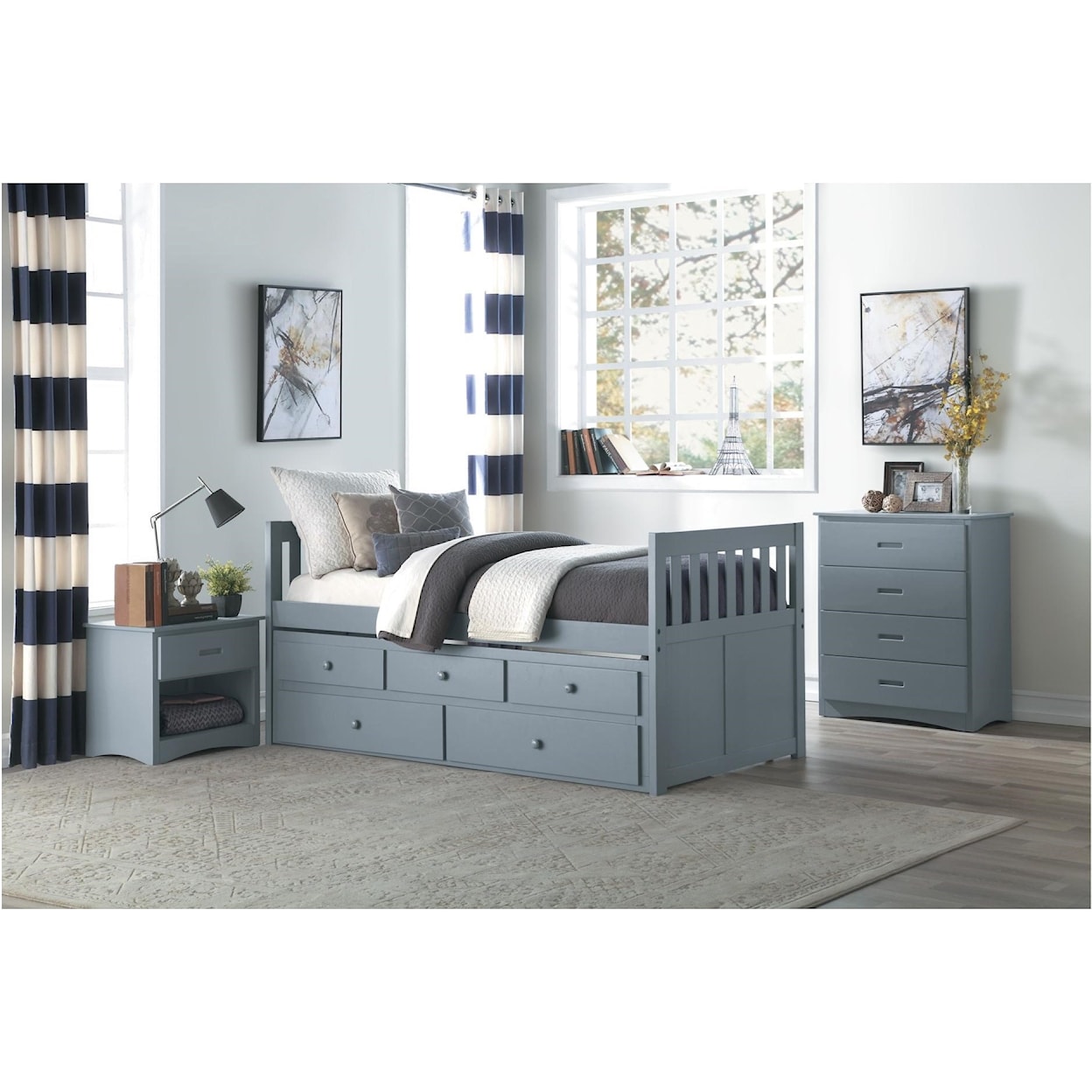 Homelegance Furniture Discovery Twin Captain's Bed