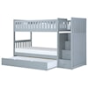 Home Style Gray Twin Over Twin Trundle Bunk Bed