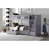 Home Style Gray Twin Over Twin Storage Bunk Bed