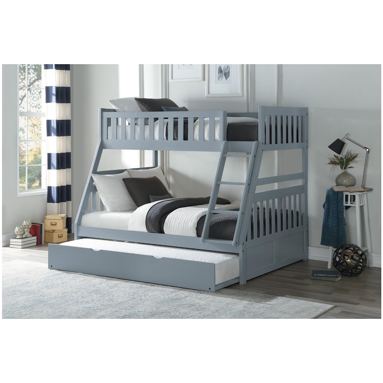 Homelegance Rowe Twin Over Full Trundle Bunk Bed