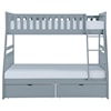 Home Style Gray Twin Over Full Storage Bunk Bed