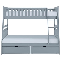 Casual Twin Over Full Bunk Bed with Storage Drawers