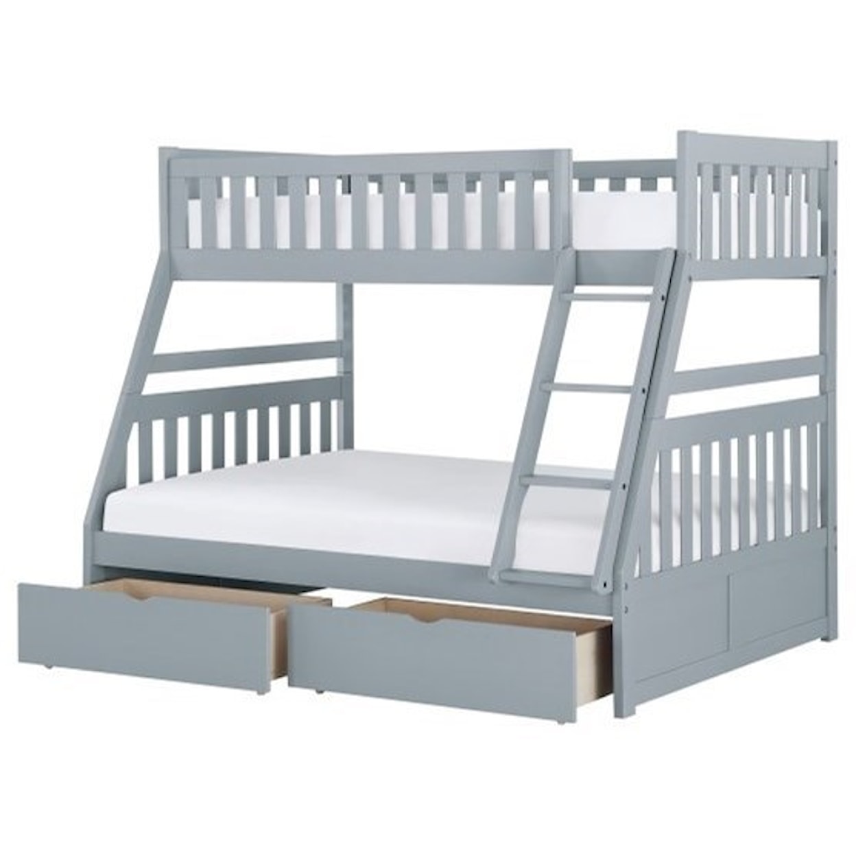 Homelegance Rowe Twin Over Full Storage Bunk Bed