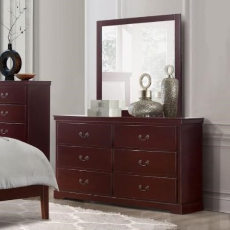 Dresser and Mirror Set