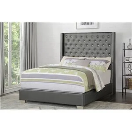 Silver Queen Upholstered Bed