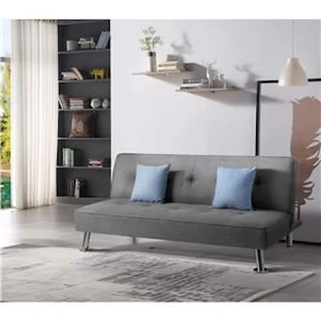 Upholstered Convertible Folding Linen Futon Sofa Bed