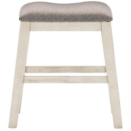 Transitional Counter Height Stool with Nailhead Trim