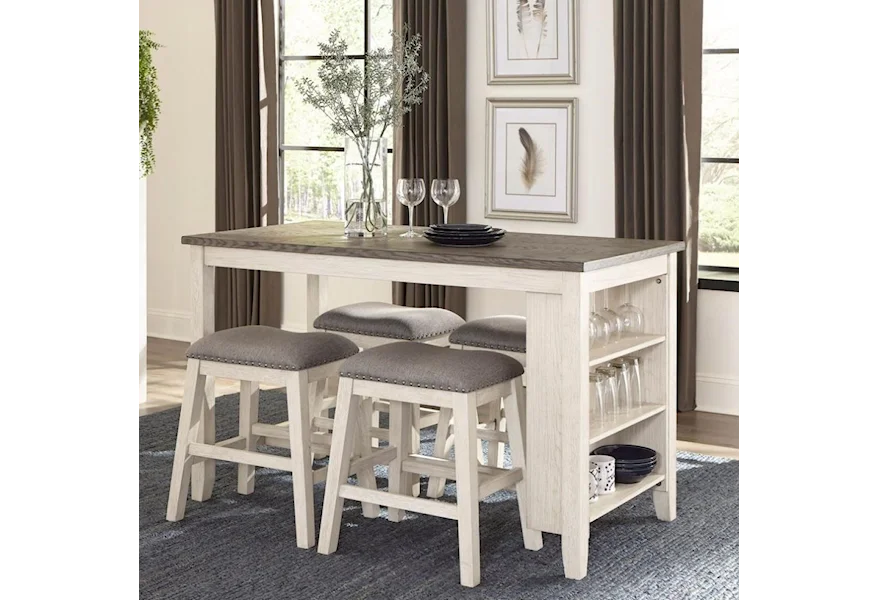 Timbre 5-Piece Counter Height Table Set by Homelegance at Beck's Furniture