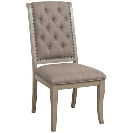 Transitional Side Chair with Button Tufting