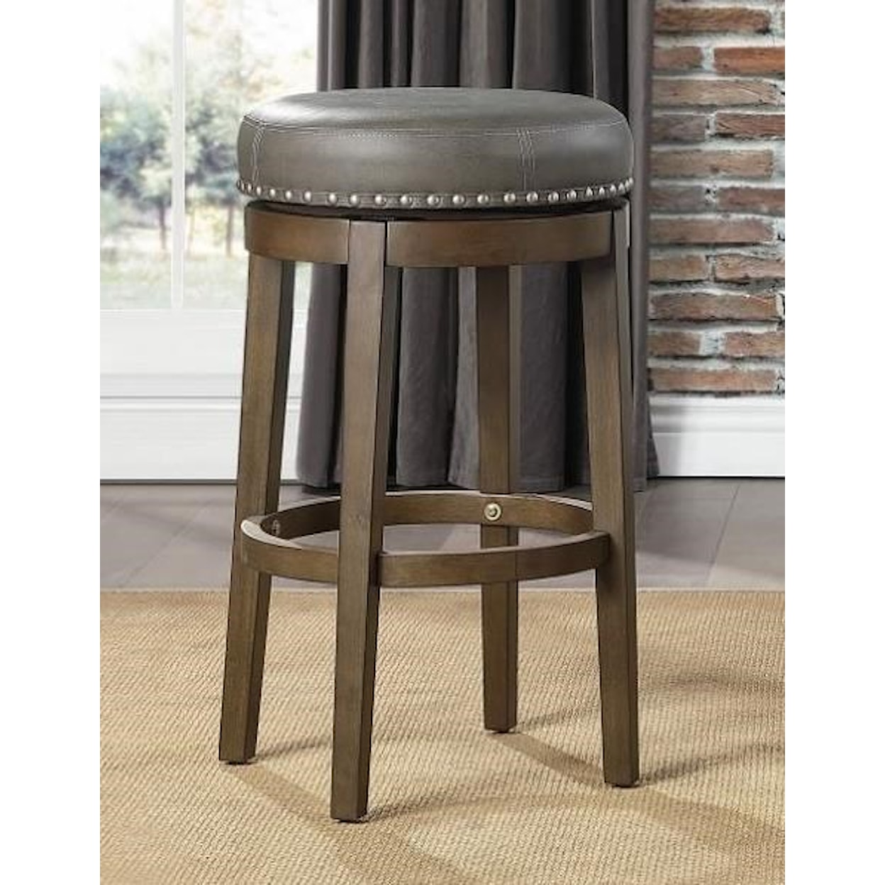 Homelegance Westby Round Swivel Pub Height Stool