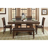 6-Piece Table and Chair Set with Bench