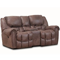 Casual Rocking Console Reclining Loveseat