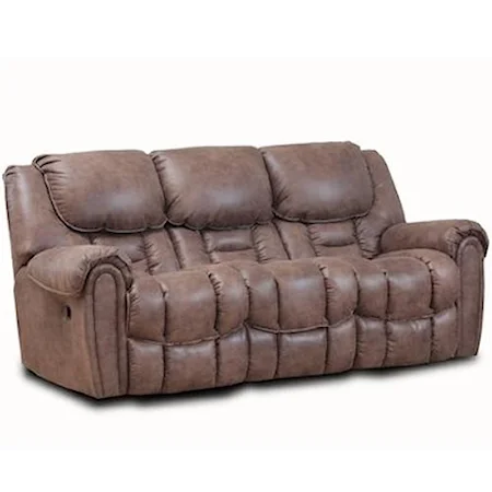 Casual Reclining Sofa With Pillow Top Arms