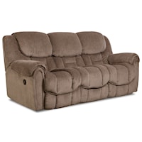 CASUAL RECLINING SOFA WITH PILLOW TOP ARMS