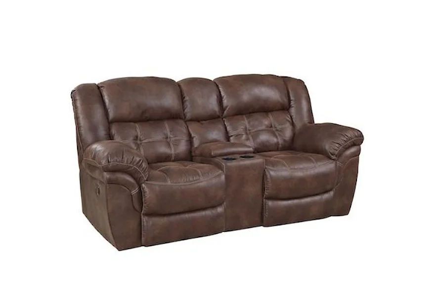 129 Reclining Console Loveseat by HomeStretch at Rife's Home Furniture