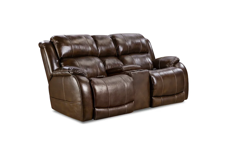 170 Collection Power Reclining Console Loveseat by HomeStretch at Lucas Furniture & Mattress