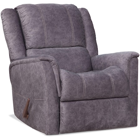 Casual Rocker Recliner with Contrast Stitching