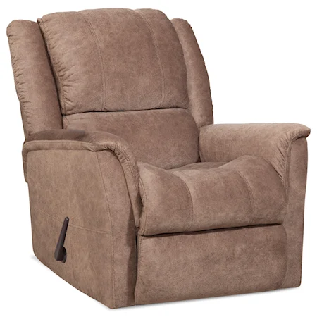 Casual Rocker Recliner with Contrast Stitching