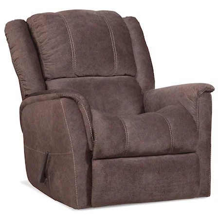 Casual Rocker Recliner with Contrast Stitching