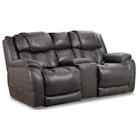 Casual Style Power Reclining Console Loveseat