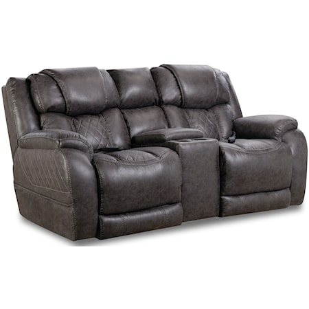 Casual Style Power Reclining Console Loveseat