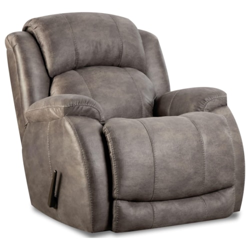 Casual Rocker Recliner with Pillow Top Arms