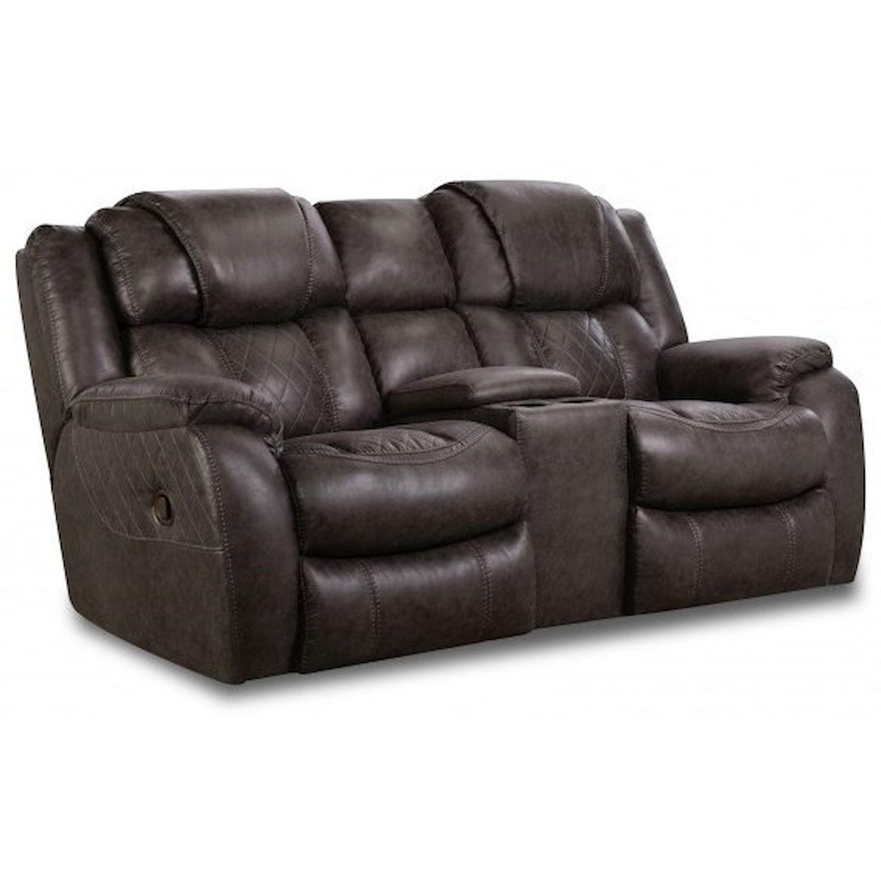 HomeStretch Marlin Reclining Console Loveseat