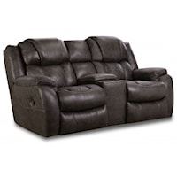 Casual Style Reclining Console Loveseat