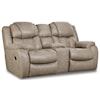 HomeStretch Marlin Reclining Console Loveseat