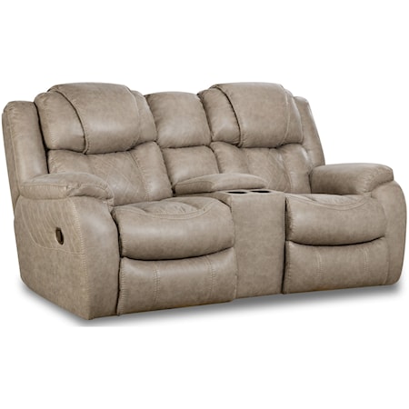 Casual Style Reclining Console Loveseat