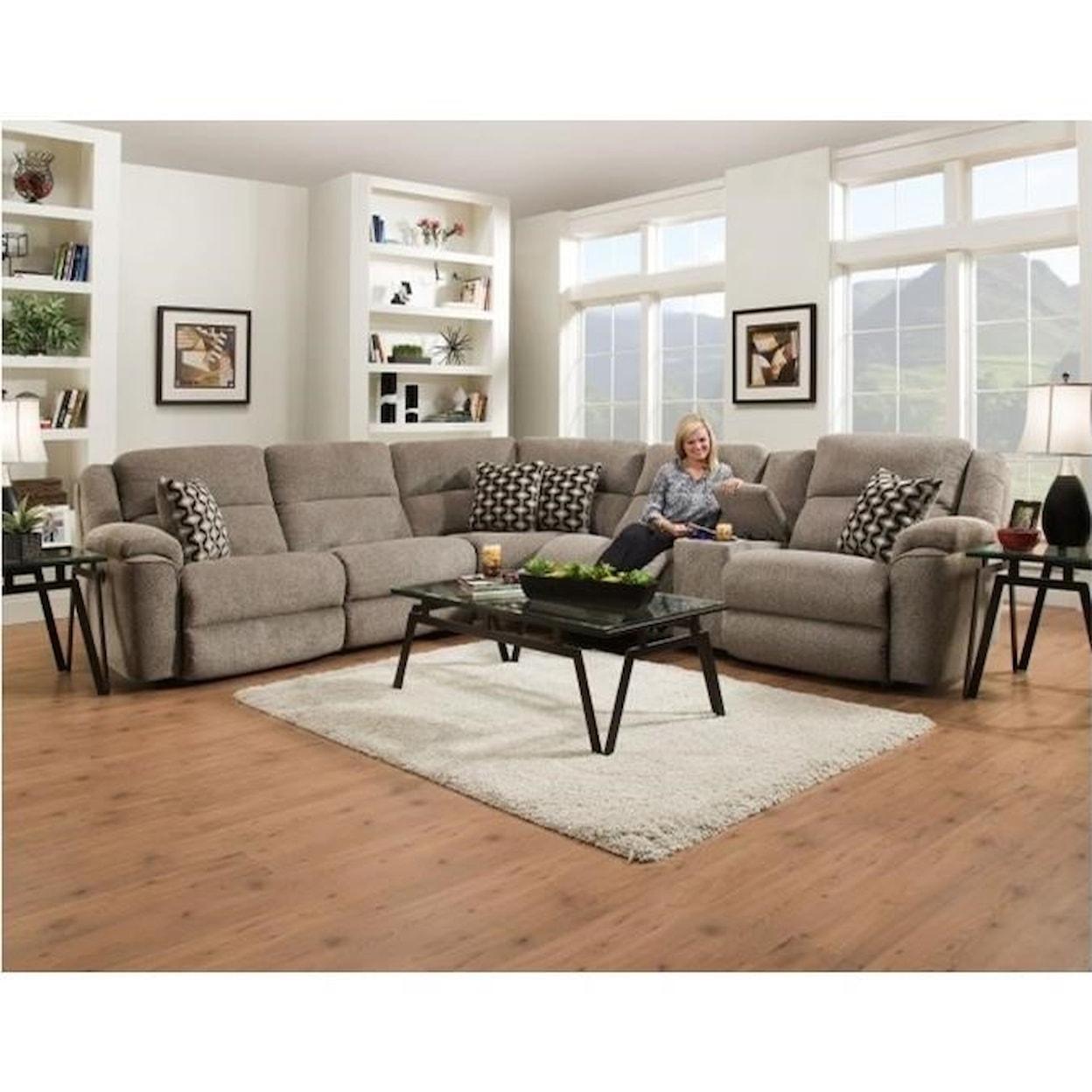 HomeStretch 162 Casual Power Reclining Sectional Sofa