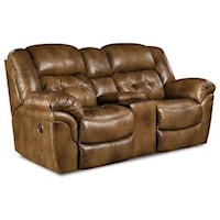 Casual Reclining Console Loveseat with Cup Holders