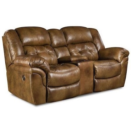 Casual Reclining Console Loveseat with Cup Holders